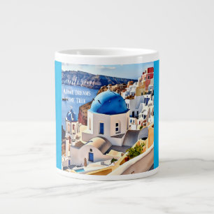 Taza De Café Gigante Santorini, Donde Los Sueños Se Hacen Realidad