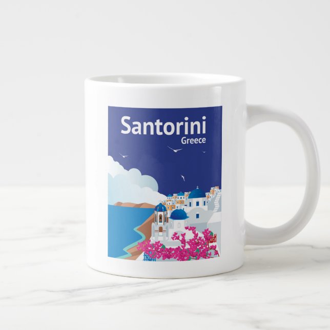 Taza De Café Gigante Santorini Grecia (Derecha)