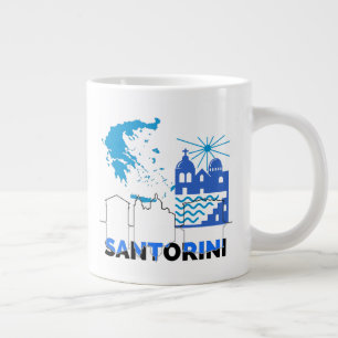 Taza De Café Gigante Santorini Grecia.b