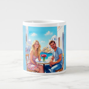 Taza De Café Gigante Santorini, vacaciones románticas griegas