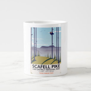 Taza De Café Gigante Scafell Pike, Cumbria, poster de viajes de época