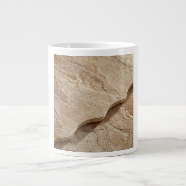 Taza De Café Gigante Scalloped Edge Travertine Retro Futurism (Frente)