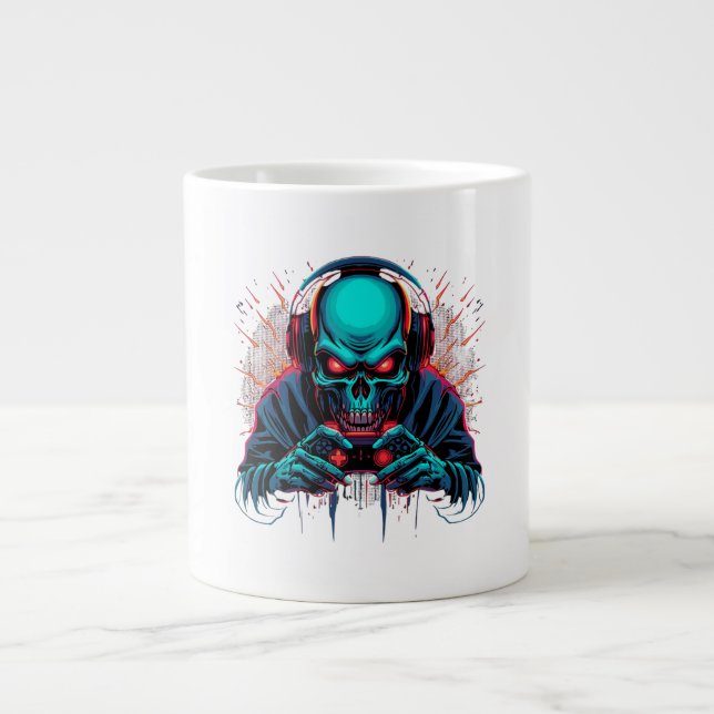 Taza De Café Gigante Scary Gamer Mode Active Amazing  (Frente)