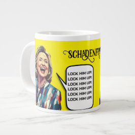 Taza De Café Gigante Schadenfreude Hillary dice que encerrar a Trump