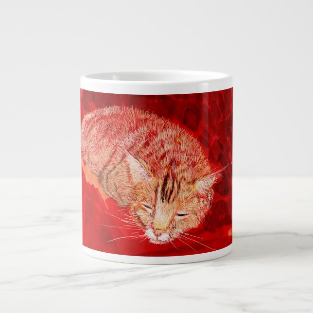 Taza De Café Gigante Schlafende Katze (Frente)