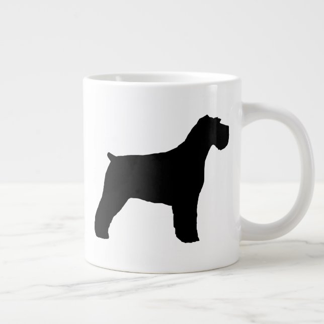 Taza De Café Gigante Schnauzer negro con siliconas de perro con orejas  (Derecha)