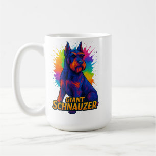 Taza De Café Gigante Schnauzer Vibrante de Pop-Art