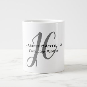 Taza De Café Gigante Script profesional moderno de caligrafía de monogr