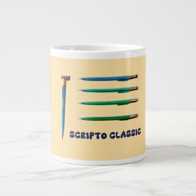 Taza De Café Gigante Scripto Clásico Pencillos Mecánicos (Frente)
