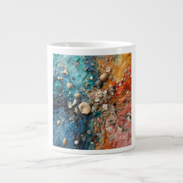 Taza De Café Gigante Seashell Grit Composite Coastal Biophilic Texture