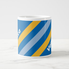 Taza De Café Gigante Seaside Stripes with Name
