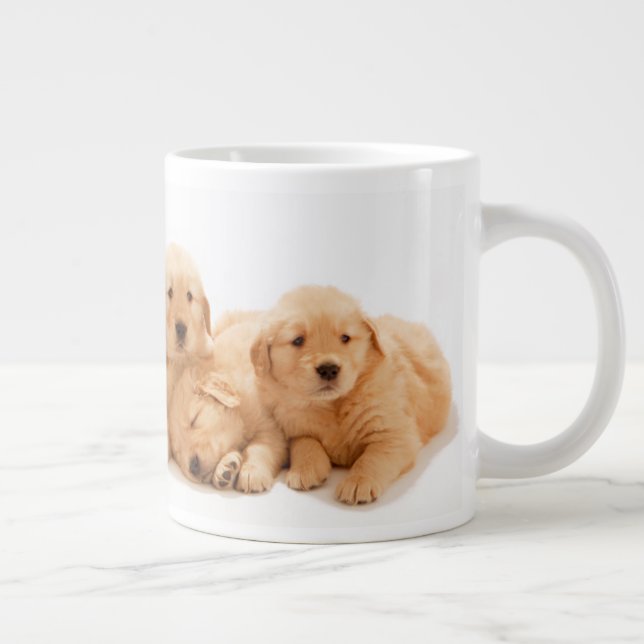 Taza De Café Gigante Seis cachorros de Golden Retriever (Derecha)