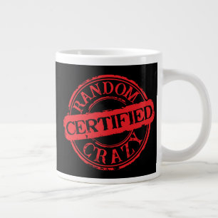 Taza De Café Gigante Sello certificado texto personalizado loco aleator