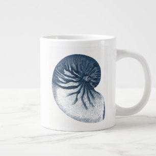 Taza De Café Gigante Sello de ojos de tiburón índigo