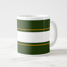 Taza De Café Gigante Selva deportiva Green Yellow White Carreras Stripe