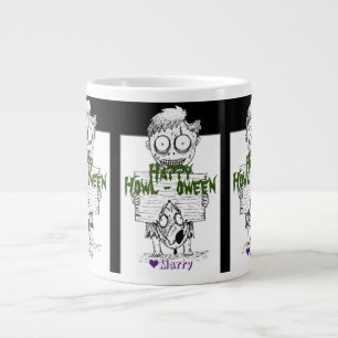 Taza De Café Gigante Sencilla y espeluznante familia Halloween Feliz Ho
