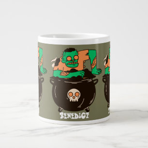 Taza De Café Gigante Sencilla y espeluznante familia Halloween Ghous Zo