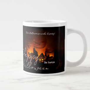 Taza De Café Gigante Sencilla y oscura familia Happy Halloween