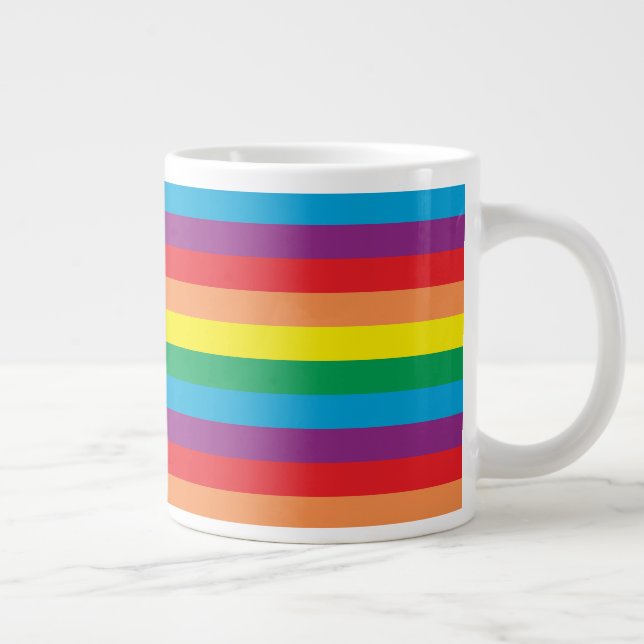 Taza De Café Gigante Sencillamente patrón arco iris (Derecha)