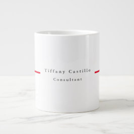 Taza De Café Gigante Sencillo elegante rojo blanco Minimalista moderno