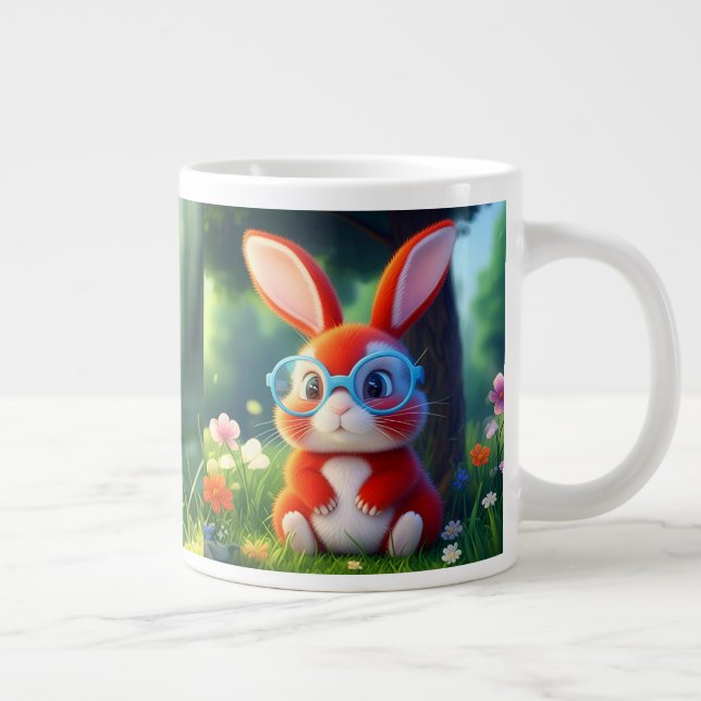 Taza De Café Gigante Sentado De Bunny Rojo Bajo El Árbol-75767 (Derecha)