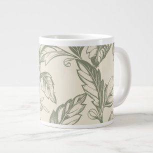 Taza De Café Gigante Serene Sage Green Rústico Vine Charm Cottagecore