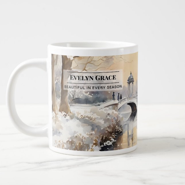 Taza De Café Gigante Serene Winter Kensington Gardens London Mug (Izquierda)