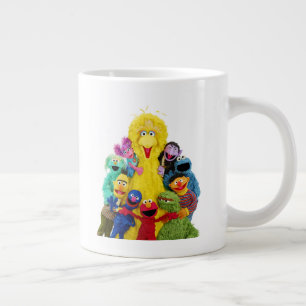 Taza De Café Gigante Sesame Street Retrato Divertido de Amigos Colori