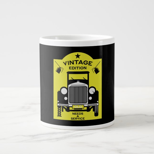 Taza De Café Gigante Sexagenario Feliz Cumpleaños Sobre La Colina (Frente)