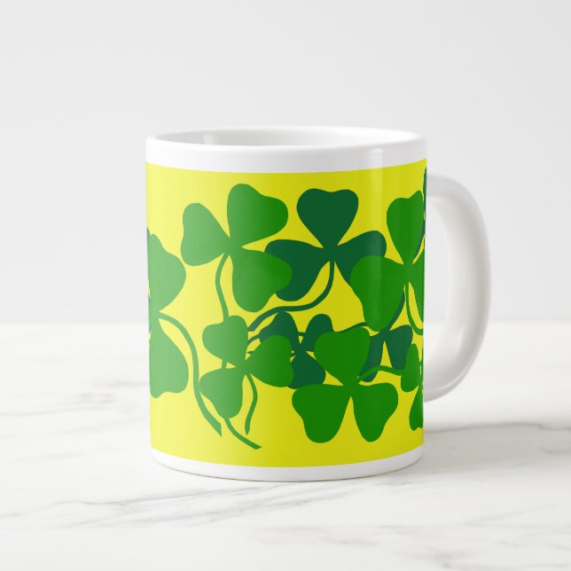 Taza De Café Gigante Shamrock irlandés, trébol verde/taza de café amari (Derecha)