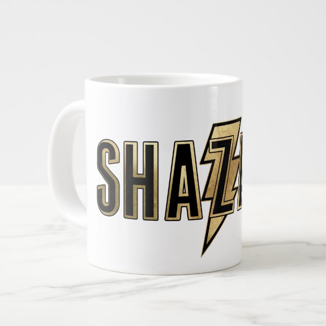 Taza De Café Gigante ¡SHAZAM! | Logotipo de oro (Izquierda)