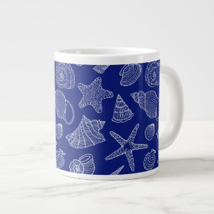 Taza De Café Gigante Shell azul brillante modela