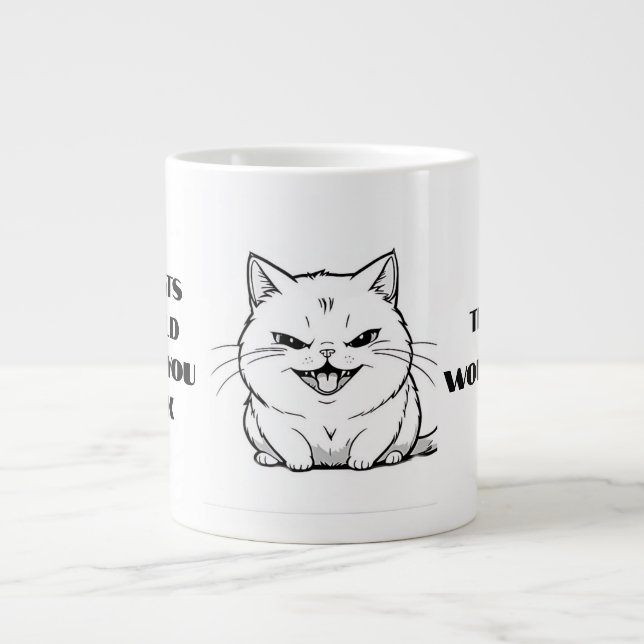 Taza De Café Gigante Si los gatos pudieran enviar mensajes de texto a M (Frente)