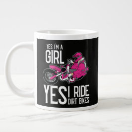 Taza De Café Gigante Sí, soy una chica, sí, monto una moto de cross