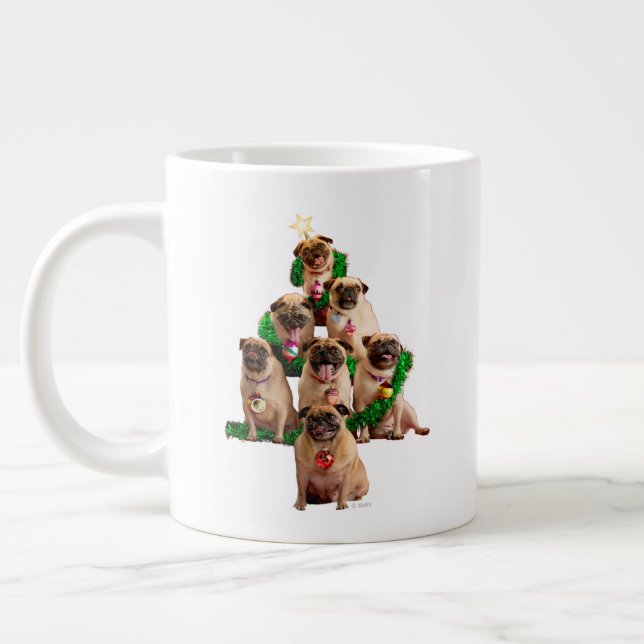 Taza De Café Gigante Siete pugs-a-Posing (Izquierda)