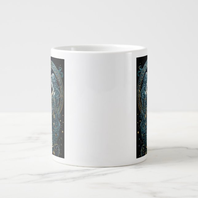 Taza De Café Gigante Signo de astrología de Gemini (Frente)