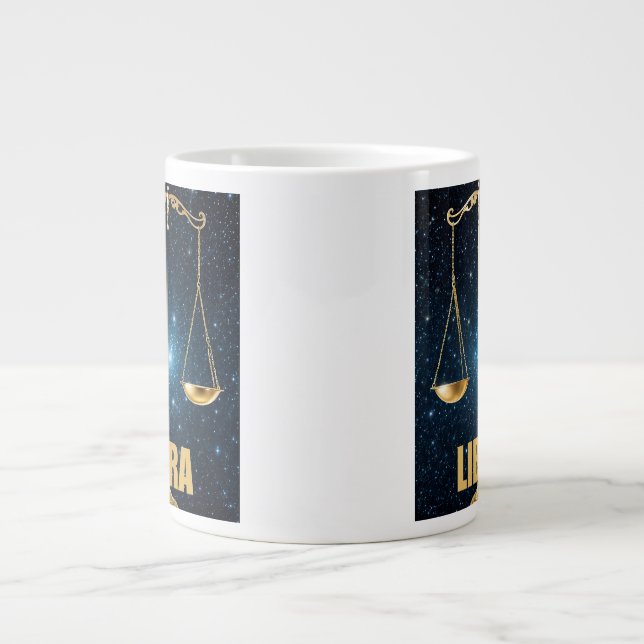 Taza De Café Gigante Signo de astrología de Libra (Frente)