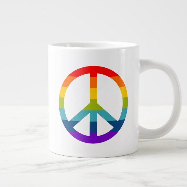 Taza De Café Gigante Signo de paz arcoiris (Derecha)