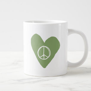 Taza De Café Gigante Signo de paz corazón