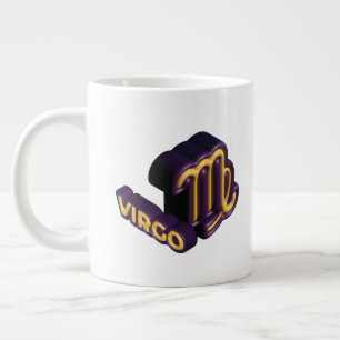 Taza De Café Gigante Signo zodiacal Virgo y diseño de texto