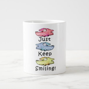 Taza De Café Gigante ¡Sigue sonriendo! Peces dentudos coloridos