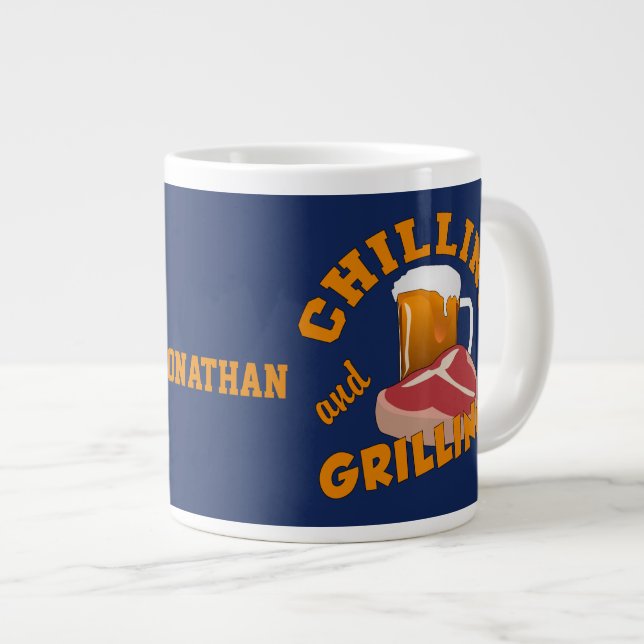 Taza De Café Gigante Silencio y parrilladas de nombres personalizados m (Derecha)