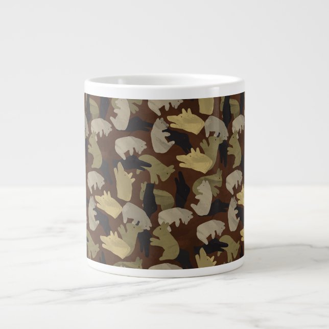 Taza De Café Gigante Silhouette Animal Camouflage Brown (Frente)