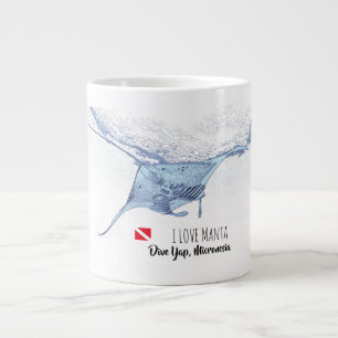 Taza De Café Gigante Silhouette de manta ray