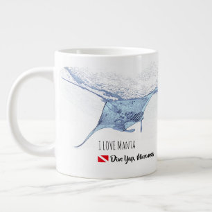 Taza De Café Gigante Silhouette de rayo de manta escarcha de vidrio esm