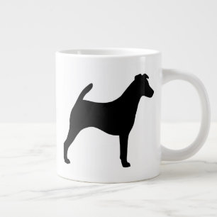 Taza De Café Gigante Silhouettes de raza de perro Smooth Fox Terrier