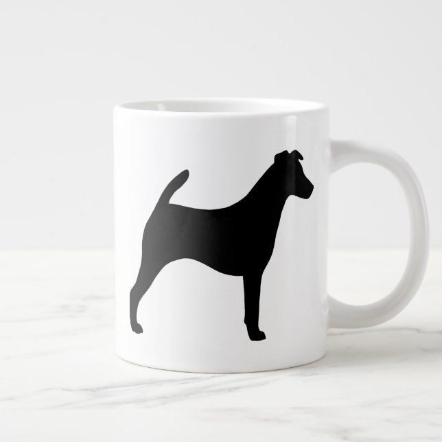 Taza De Café Gigante Silhouettes de raza de perro Smooth Fox Terrier (Derecha)