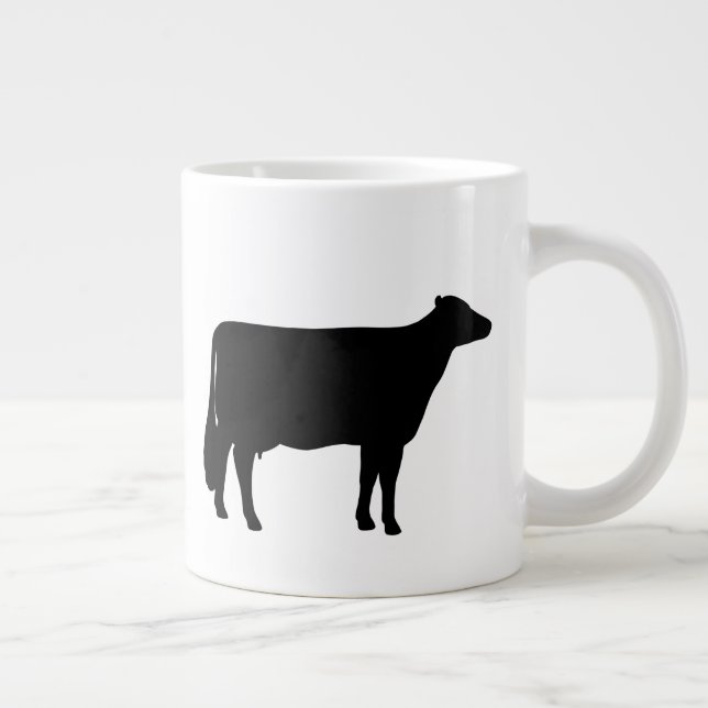 Taza De Café Gigante Silhouettes de vaca Holstein | Granja de campo (Derecha)