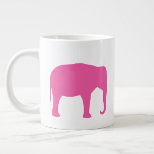 Taza De Café Gigante Silhouettes rosa para elefantes