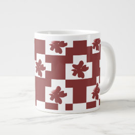 Taza De Café Gigante Silhueta de flores em padrão.